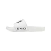 Teenslippers Ed Hardy Sexy beast sliders white-black