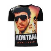 T-shirt Korte Mouw Local Fanatic Tony Montana Digital Rhinestone