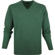 Sweater William Lockie V-Hals Lamswol Groen
