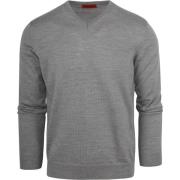 Sweater Suitable Pullover V-Hals Wol Grijs