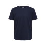 T-shirt Selected Noos Pan Linen T-Shirt - Navy Blazer