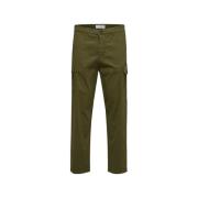 Broek Selected Noos Slim Tapered Wick Cargo Pants - Winter Moss