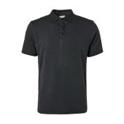 T-shirt No Excess Polo Geblokt Patroon Zwart Navy