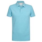T-shirt Profuomo Polo Aquablauw Melange