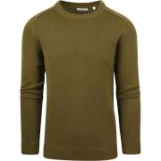 Sweater Knowledge Cotton Apparel Pullover Olijfgroen