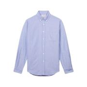 Overhemd Lange Mouw Portuguese Flannel Brushed Oxford Shirt - Blue