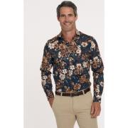 Overhemd Lange Mouw R2 Amsterdam R2 Overhemd Print Bloemen Navy