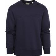 Sweater Gant Sweater Embossed Logo Navy