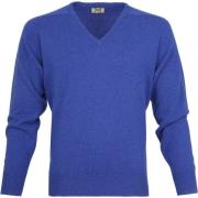 Sweater William Lockie Pullover Lamswol V Persian Royal Blue