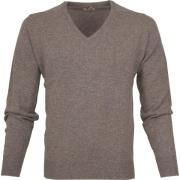 Sweater William Lockie Pullover Lamswol Vole Bruin Grijs