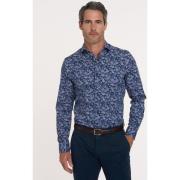 Overhemd Lange Mouw R2 Amsterdam R2 Overhemd Stretch Paisley Blauw