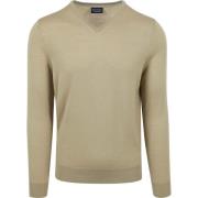 Sweater Suitable Merino Pullover V-Hals Lichtgroen