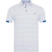 T-shirt R2 Amsterdam Polo Piqué Print Lichtblauw