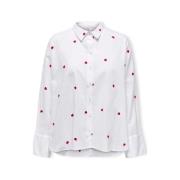Blouse Only New Lina Grace Shirt L/S - Bright White/Heart