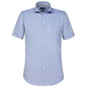 Overhemd Lange Mouw Profuomo Overhemd KM Knitted Blauw