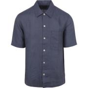 Overhemd Lange Mouw Marc O'Polo Overhemd Short Sleeves Linnen Navy