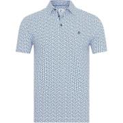 T-shirt R2 Amsterdam Polo Piqué Print Blauw