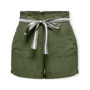 Korte Broek Only Luna Linen Shorts - Olive Green