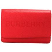 Handtas Burberry Rode crossbodytas van glad leer met logo in relief