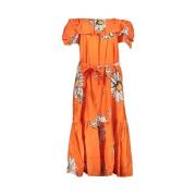 Jurk Desigual Oranje Off The Shoulder jurk met madeliefjesprint