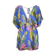 Jurk Desigual Kaftan strandjurk met tropische print voor dames