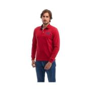 T-shirt La Martina Heren Poloshirt Met Lange Mouwen - Rood