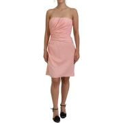 Jurk D&amp;G strapless roze zijden jurk