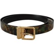 Riem D&amp;G Opvallende leren riem met bronzen metalen gesp