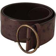 Riem D&amp;G Lederen riem met ronde gesp met logo