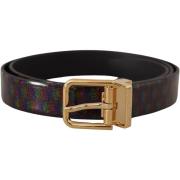 Riem D&amp;G Rainbow Glitter Leren Riem voor Vrouwen