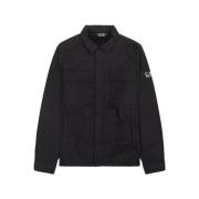 Windjack Ea7 Emporio Armani Chest Pocket Overshirt Jacket Black