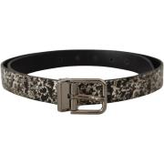 Riem D&amp;G Marmeren Print Leer Zilveren Logo Gesp Riem