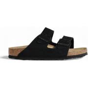 Pantoffels Birkenstock Suede zwarte pantoffels voor