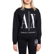 Overhemd EAX AX-logo sweatshirt met ronde hals voor dames