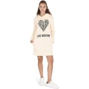 T-shirt Love Moschino Creme katoenen jurk