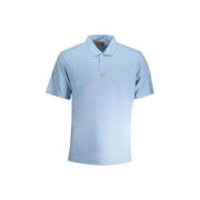 T-shirt La Martina Blauw katoenen poloshirt met borduurdetail