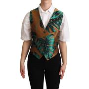 Kostuum D&amp;G Jacquard Leaf Gouden Gilet Vest