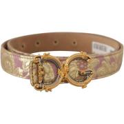 Riem D&amp;G Gouden Roze Bloemen Riem