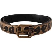 Riem D&amp;G leren riem met luipaardprint