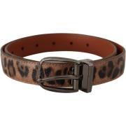 Riem D&amp;G Luipaard relief lederen gesp riem