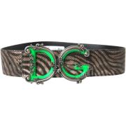 Riem D&amp;G riem met zebraprint en groene gesp