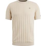 T-shirt Cast Iron Knitted T-shirt Structuur Ecru