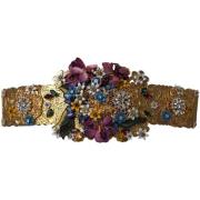 Riem D&amp;G Verfraaide bloemen kristal brede taille riem