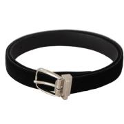 Riem D&amp;G Casual fluwelen zilverkleurige metalen gespriem