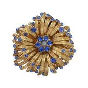 Broche D&amp;G Blauw kristal verfraaid messing broche