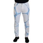 Broek D&amp;G Slim Fit Jeans voor heren met marmerprint - Wit