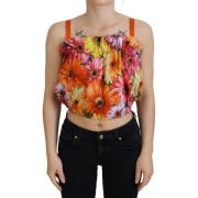 Overhemd D&amp;G Cropped mouwloze blouse met bloemenprint