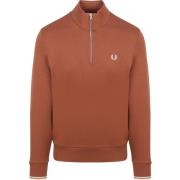 Sweater Fred Perry Half Zip Trui Whisky Bruin