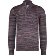 Sweater State Of Art Half Zip Trui Melange Bordeaux