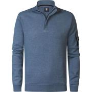 Sweater Petrol Industries Half Zip Trui Melange Blauw